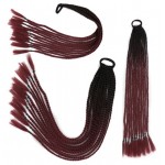 Coada de par afro impletita  Premium de 60 cm ombre, set 12 bucati Brunet cu Castaniu 2Z8#